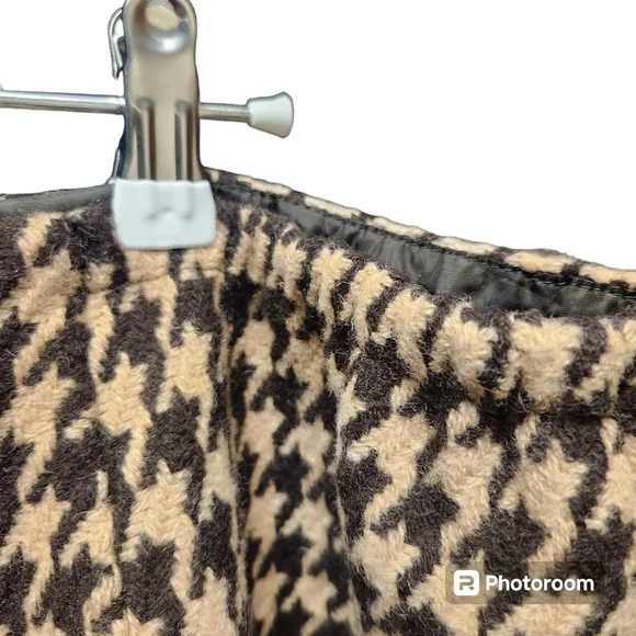 Talbots Brown & Beige Houndstooth Pencil Skirt Women's Size 20WP